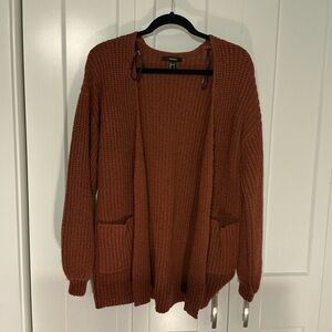 Women's Rust Red Sweater Cardigan